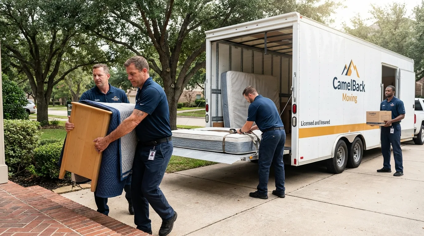 Crew loading residential truck for cross-state move from Eagle Mountain, UT