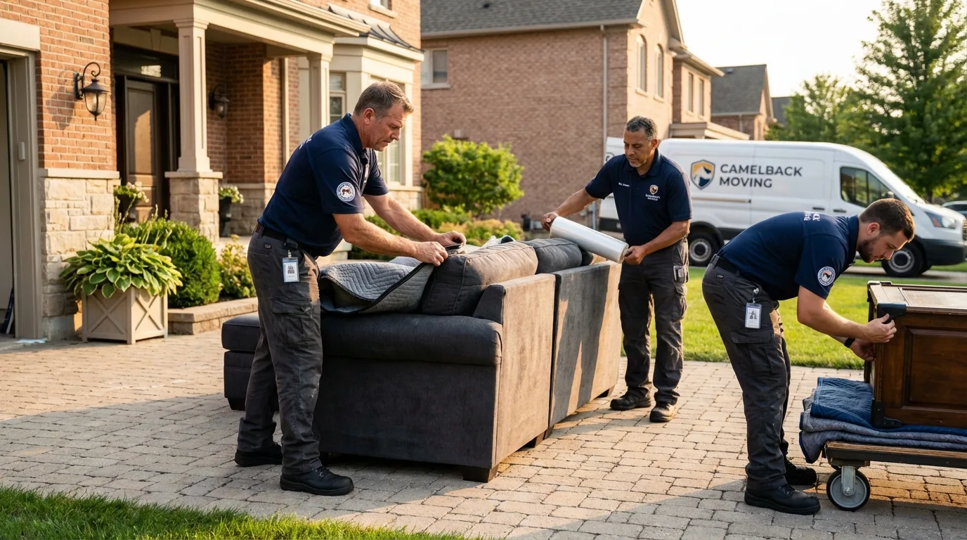 Large estate moving crew wrapping furniture in Eagle Mountain, UT
